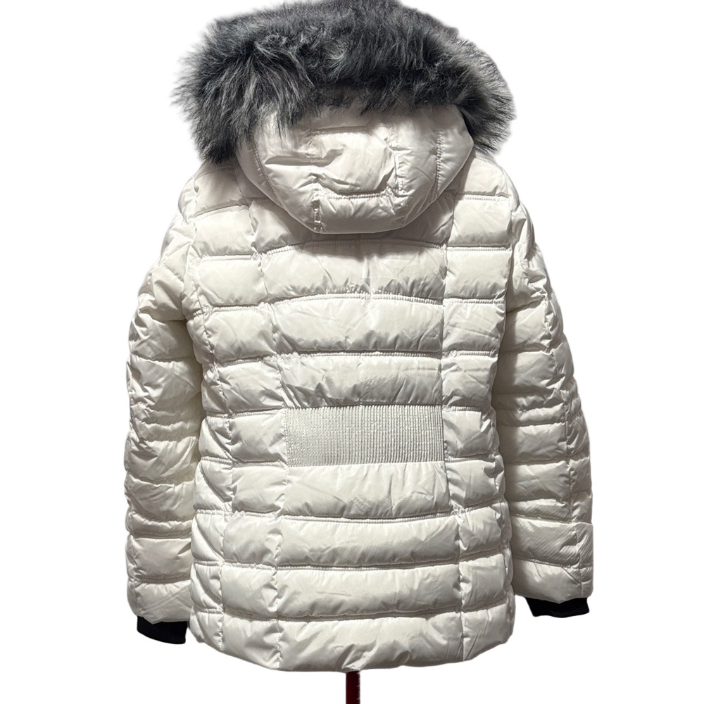 Nautica Women's White Puffer Jacket Faux Fur - Picture 3 of 7